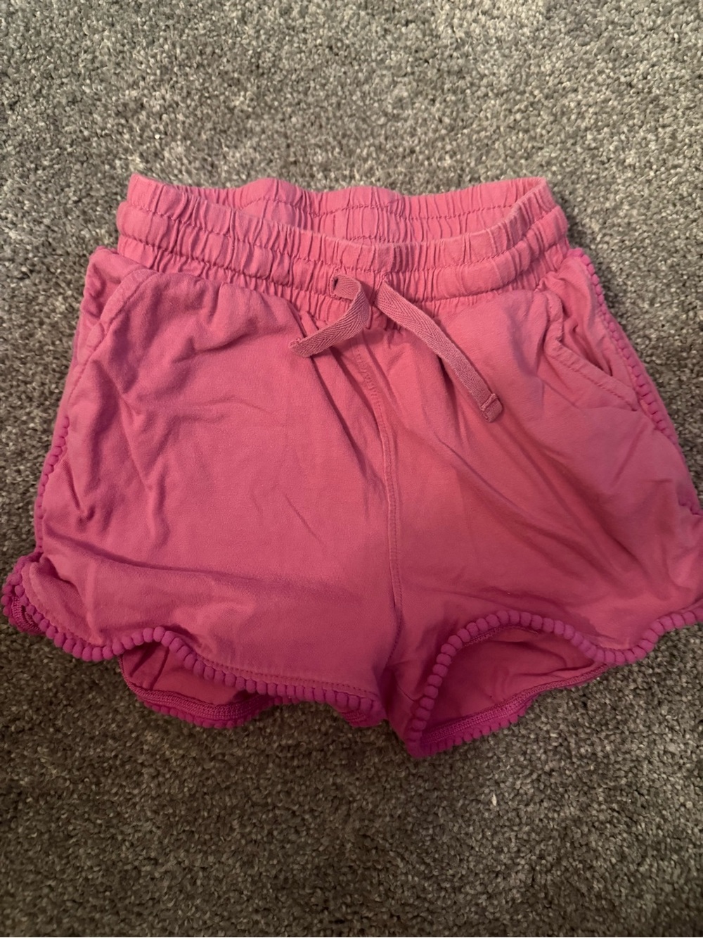 Tea Collection Pink Drawstring Scallop Hem Shorts